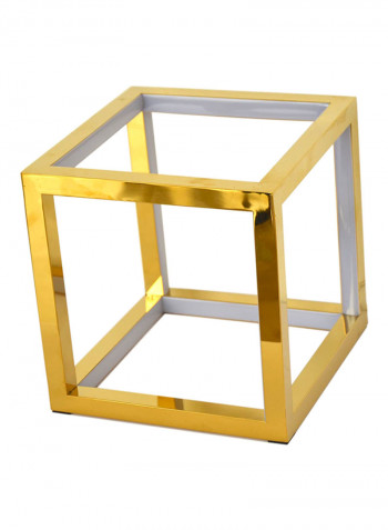 Square LED Table Lamp Gold/Clear 18x18x18centimeter