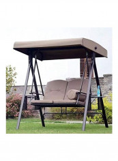 2-Seater Swing With Canopy بني/أسود 181x55x180سم تقييمات 2-Seater Swing With Canopy بني/أسود 181x55x180سم