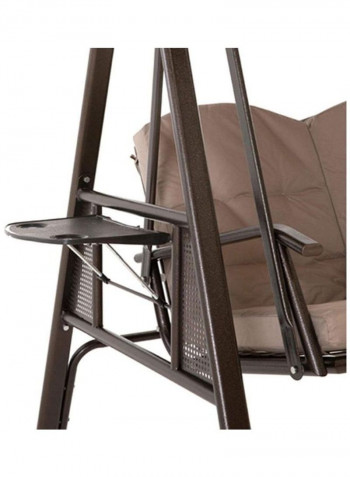 2-Seater Swing With Canopy بني/أسود ‎181x55x180سم