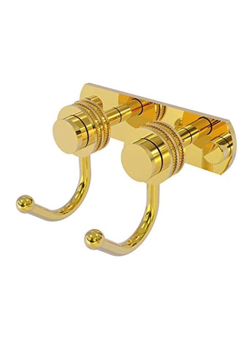 Mercury Collection 2 Position Multi Dotted Accent Decorative Hook Gold