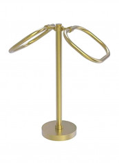 Oval Shaped Two Ring Towel Holder Gold 9x6x20inch