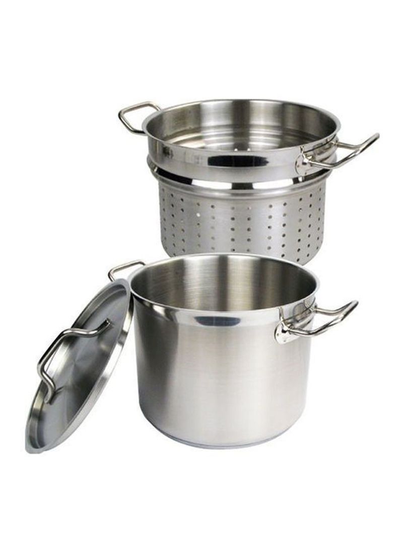 Stainless Steel Steamer With Lid Silver 15.33x16.6x14.33inch