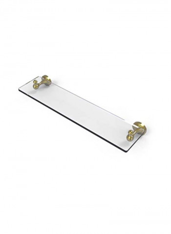 Vanity Beveled Edges Glass Shelf Clear/Gold 22inch