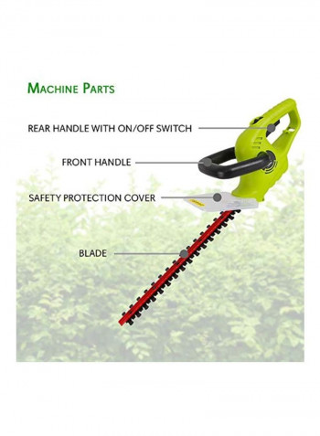 Electric Handheld Hedge Trimmer Light Green/Red/Black