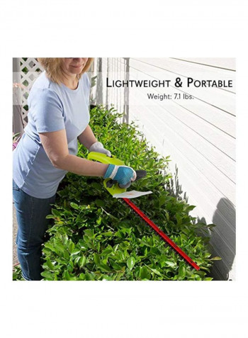 Electric Handheld Hedge Trimmer Light Green/Red/Black