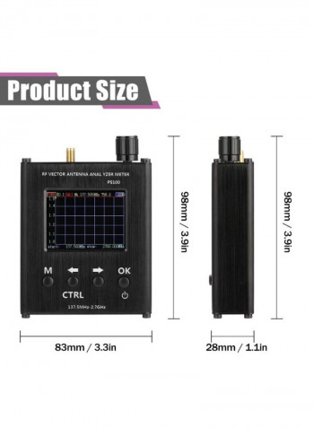 RF Vector Antenna Impedance Analyzer Meter Black 98 x 83millimeter