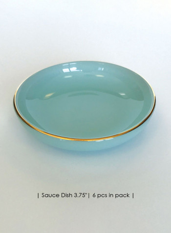 35-Piece Opal Glass Dinner Set Blue