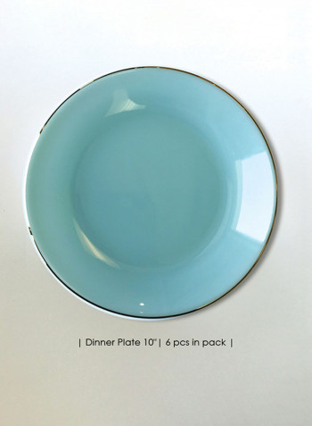 35-Piece Opal Glass Dinner Set Blue