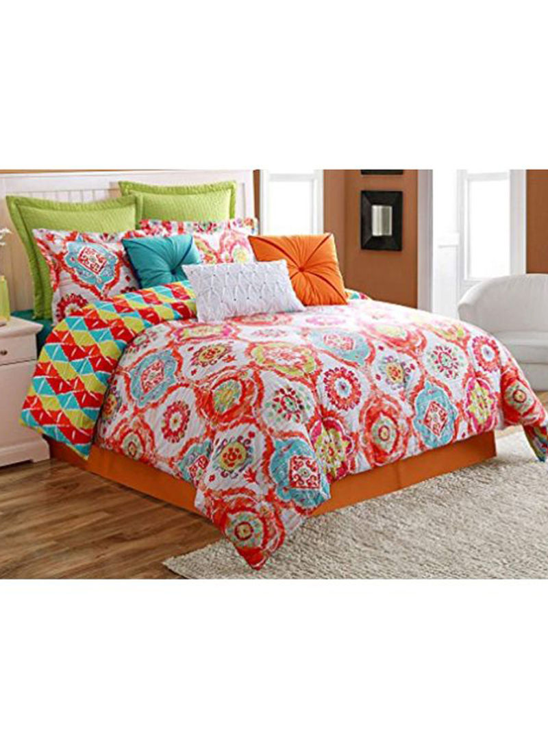 4-Piece Cotton Comforter Set Multicolour Queen