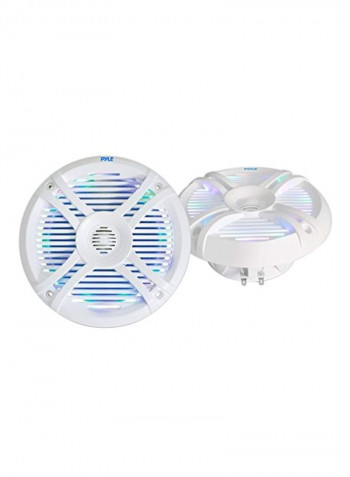 2-Piece Waterproof Stereo Speaker PLMRX68LEW White