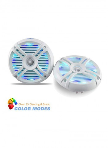 2-Piece Waterproof Stereo Speaker PLMRX68LEW White