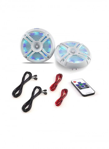 2-Piece Waterproof Stereo Speaker PLMRX68LEW White