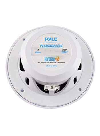 2-Piece Waterproof Stereo Speaker PLMRX68LEW White