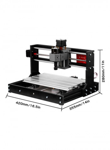 3-Axis CNC Machine Engraver With Offline Controller Red/Silver/Black 44x25x18centimeter