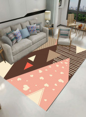 3D Geometry Printed Comfortable Anti-Skid Carpet Multicolour 140x200centimeter