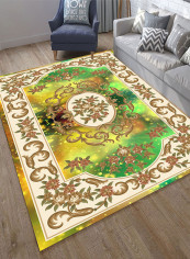 Elegant Floral Print Anti-Skid Carpet Multicolour 140x200centimeter