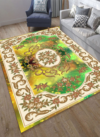 Elegant Floral Print Anti-Skid Carpet Multicolour 140x200centimeter