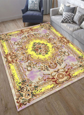 Elegant Floral Print Anti-Skid Carpet Multicolour 140x200centimeter