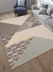 Simple Anti-Skidding Geometric Floor Mat Multicolour 140x200centimeter