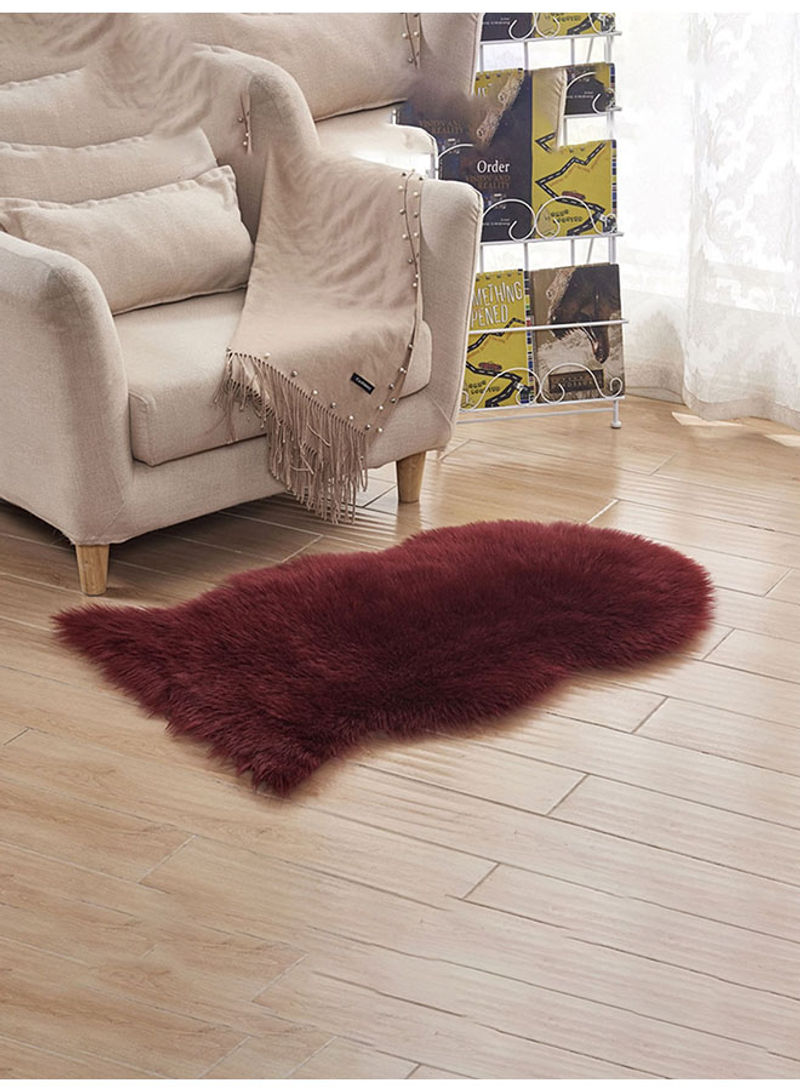 Soft Plush Hairy Carpet Maroon
