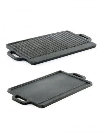 Reversible Double Burner Griddle Black 50.8x22.9x1.3centimeter