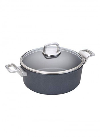 Casserole Dish With Lid Grey/Clear 24cm