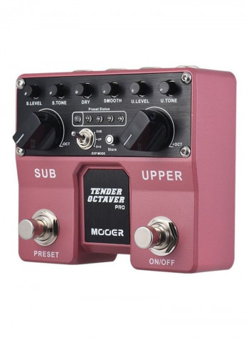 Guitar Effect Pedal Sub & Upper Octaves 4 User Presets With Dual Footswitches
