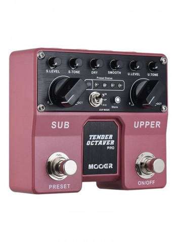 Guitar Effect Pedal Sub & Upper Octaves 4 User Presets With Dual Footswitches