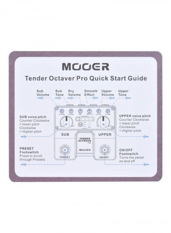 Guitar Effect Pedal Sub & Upper Octaves 4 User Presets With Dual Footswitches