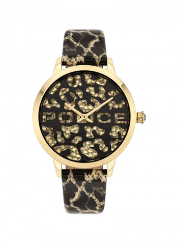 Women's Leather Analog Wrist Watch P 16028MSG-02
