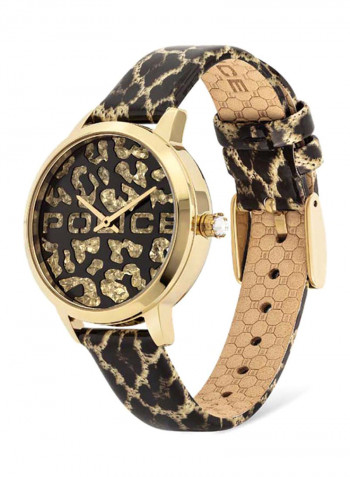 Women's Leather Analog Wrist Watch P 16028MSG-02