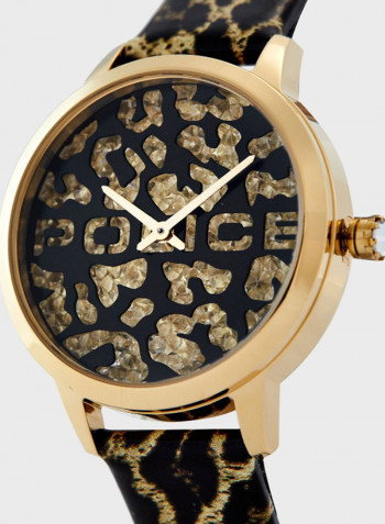 Women's Leather Analog Wrist Watch P 16028MSG-02