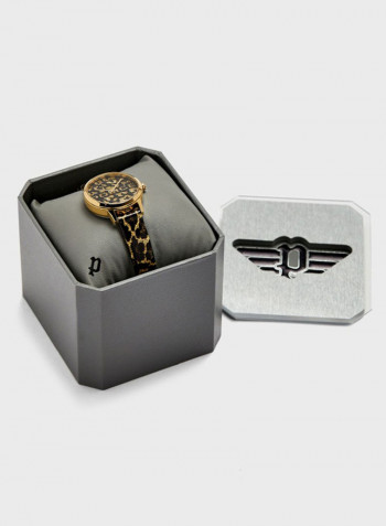 Women's Leather Analog Wrist Watch P 16028MSG-02