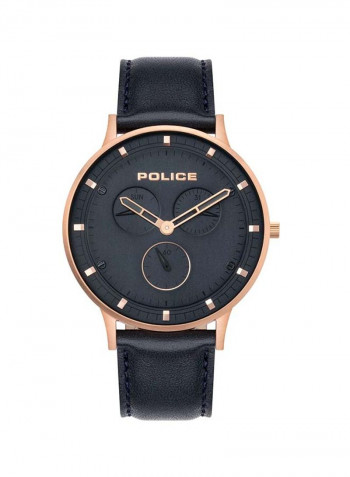 Men's Leather Analog Wrist Watch P 15968JSR-03