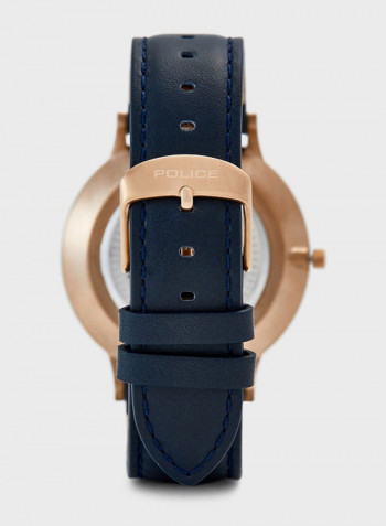 Men's Leather Analog Wrist Watch P 15968JSR-03