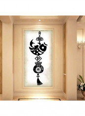 Chinese Knot Design Acrylic Wall Sticker Black