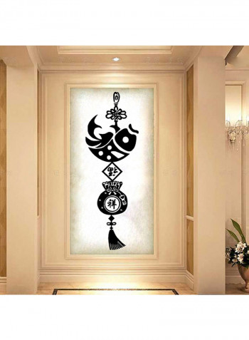 Chinese Knot Design Acrylic Wall Sticker Black