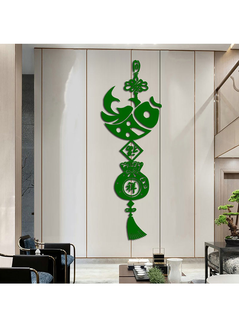 Chinese Knot Design Wall Sticker Green 60x90cm