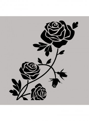 3D Acrylic Rose Flower Wall Sticker Black