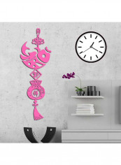 Creative Fish Chinese Knot Design Acrylic Wall Sticker Pink