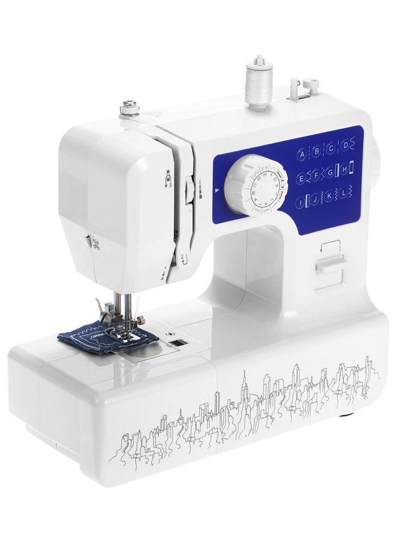 Portable Electric Sewing Machine White/Blue 29x13x25.5cm