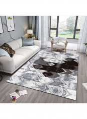 Rectangular Shaped Bedroom Carpet White/Grey 140x200cm