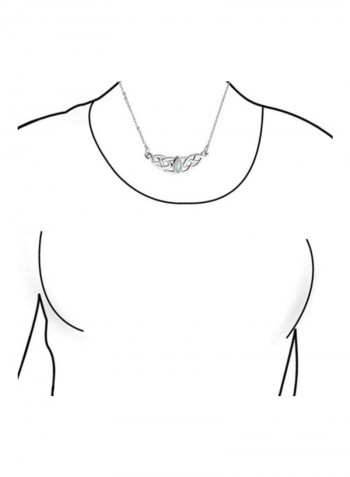 925 Sterling Silver Moonstone Studded Pendant Necklace