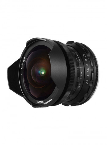 F/2.8 Manual Focus Fisheye Lens 2.4inch Black
