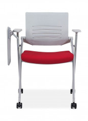 Thick Breathable Mesh Folding Conference Chair Red/Grey 55 x 34 x 26cm