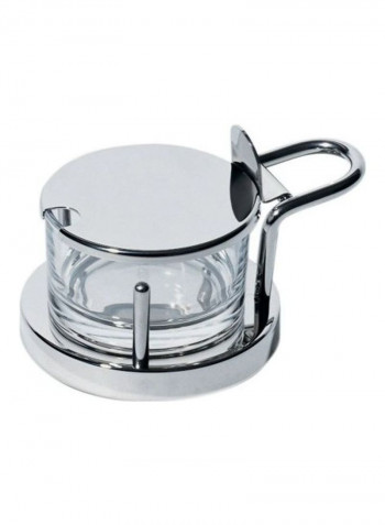Stainless Steel And Glass Cheese Pot Clear/Silver