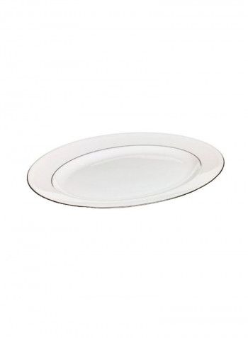 Tribeca Platinum-Banded Bone China Platter Grey 13inch