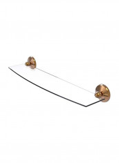 Prestige Monte Carlo Collection Wall Mounted Glass Shelf Clear/Gold 24inch