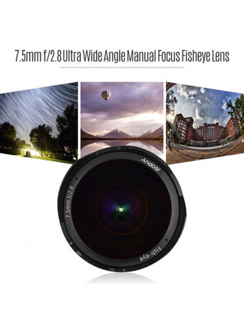 F/2.8 Manual Focus Fish Eye Lens 6x6.1cm Black