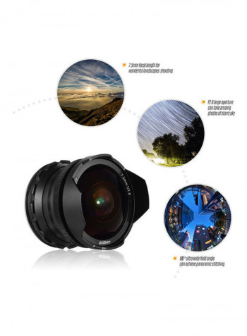 F/2.8 Manual Focus Fish Eye Lens 6x6.1cm Black